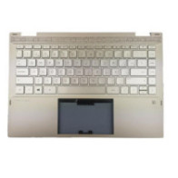 Top case + Teclado compatible para portátil HP 14-DW Plata