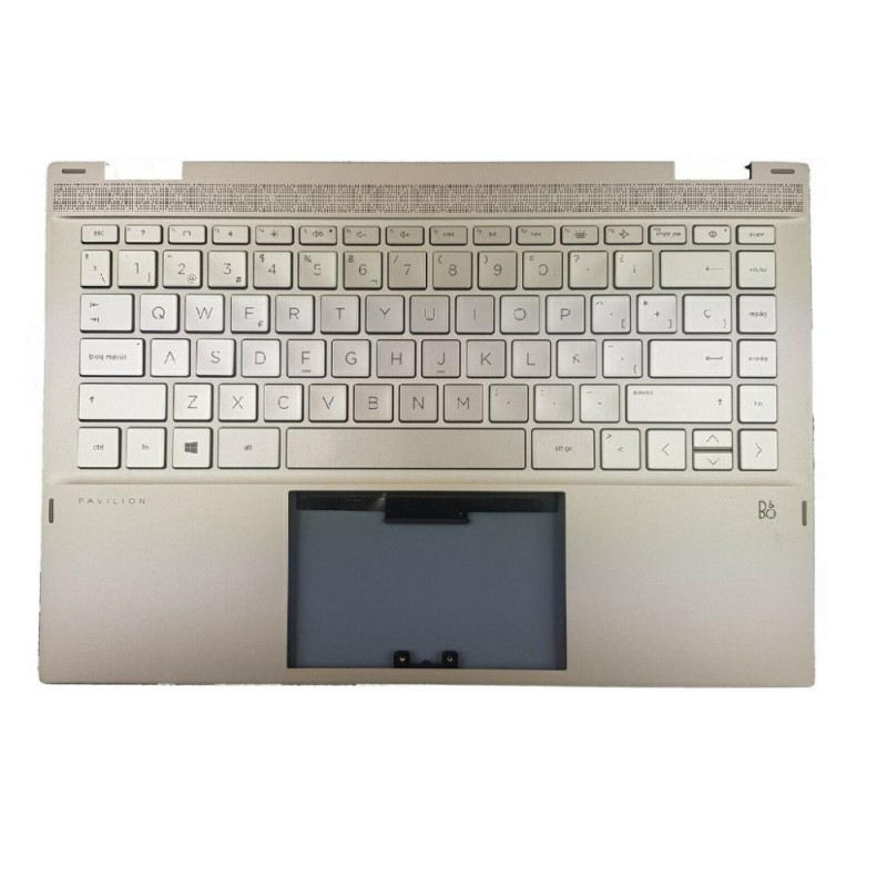 Top case + Teclado compatible para portátil HP 14-DW Plata