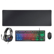 Combo Teclado TKL + Raton RGB + Alfombrilla XXL+ Headset FRGB / Mars gaming MCP-RGB3 / H-Mech Red / 3200dpi / Negro
