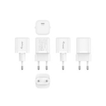 Cargador de red Type-C / 20w / PD 3.0 Carga rapida / Blanco / Pack 25 unids / EQ245530 / Equip