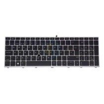 Teclado compatible para portátil HP Probook 650 G4 / 650 G5 Retroiluminado / Marco Plata
