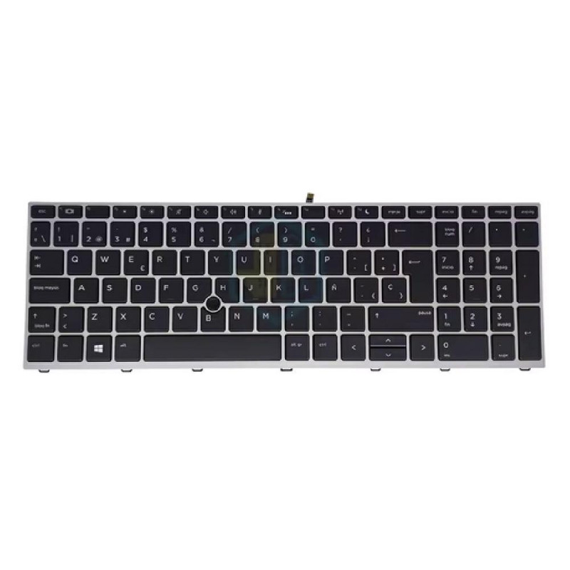 Teclado compatible para portátil HP Probook 650 G4 / 650 G5 Retroiluminado / Marco Plata